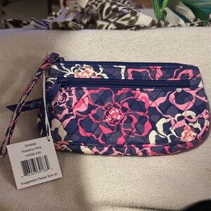 Vera Bradley Katalina  Pink and Navy Floral Wristlet